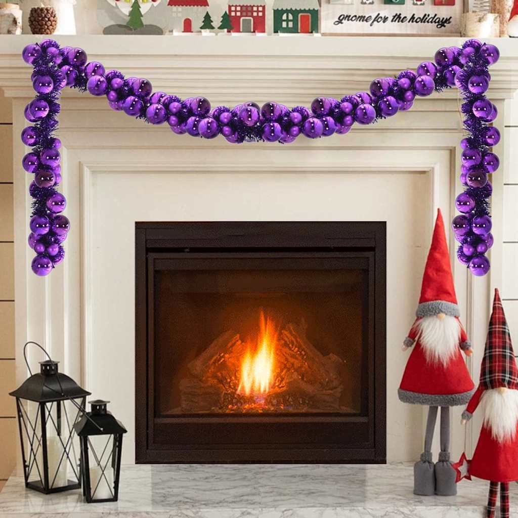 Weihnachtskugelgirlande Schwarz 186 cm Polystyrol