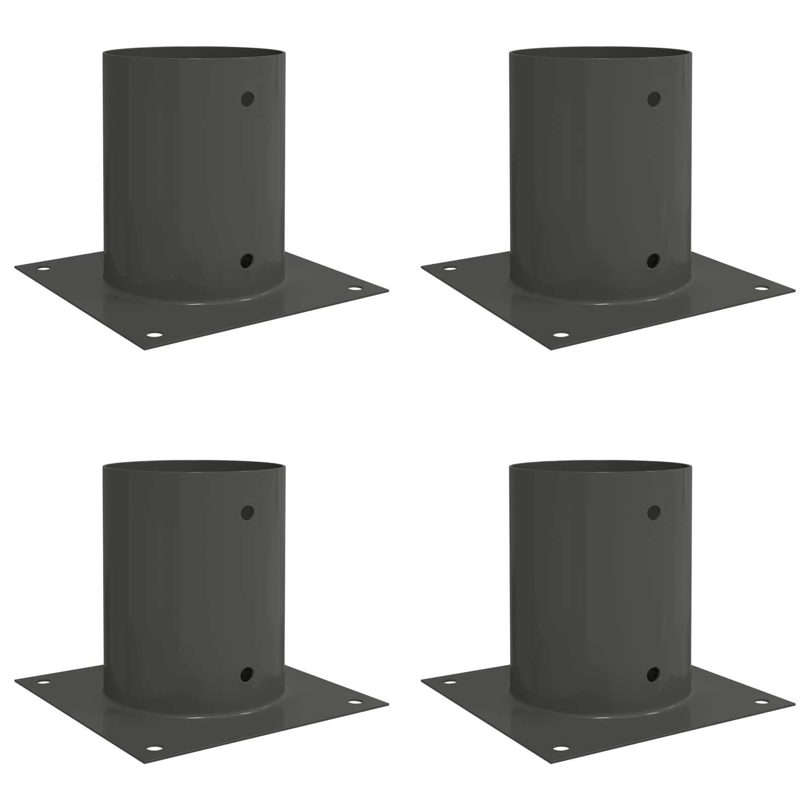 runder Bodenanker 4 pcs Silber 15 x 15 x 15 cm Metall