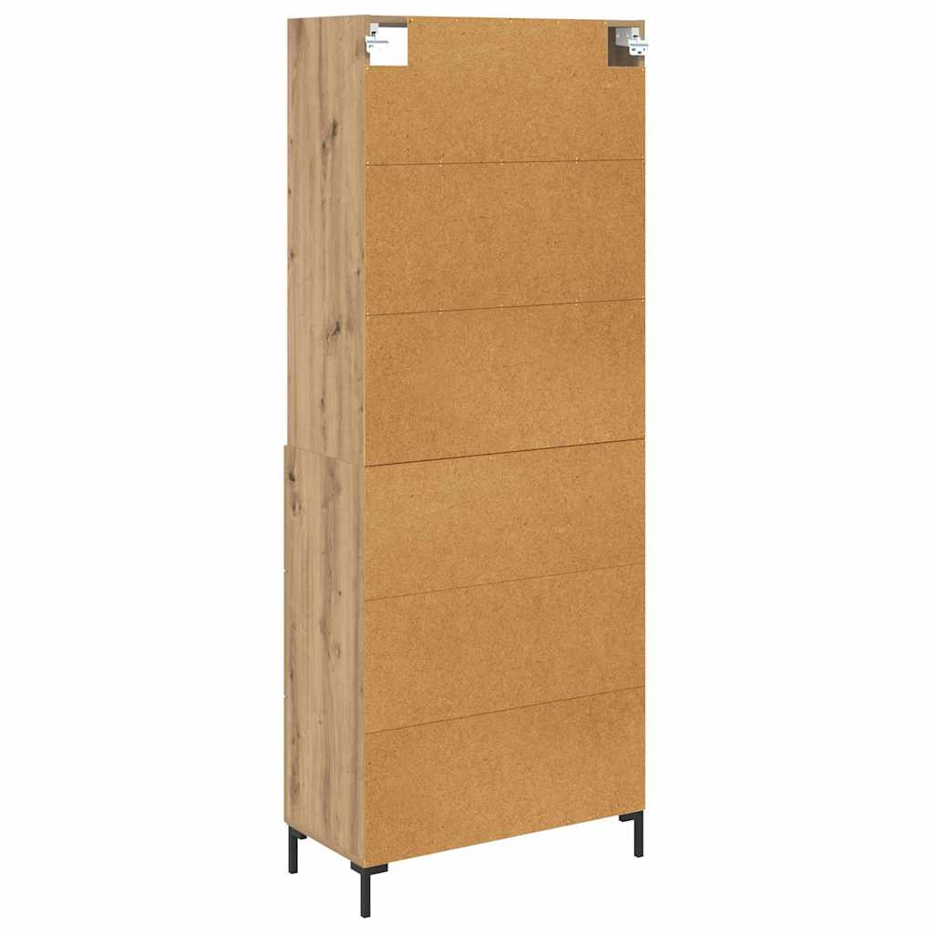 Highboard Hochglanz-Weiß 69,5x34x180 cm Holzwerkstoff