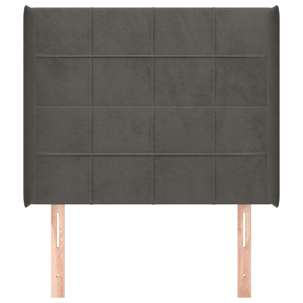 Kopfteil mit Ohren Dunkelblau 93x16x78/88 cm Samt