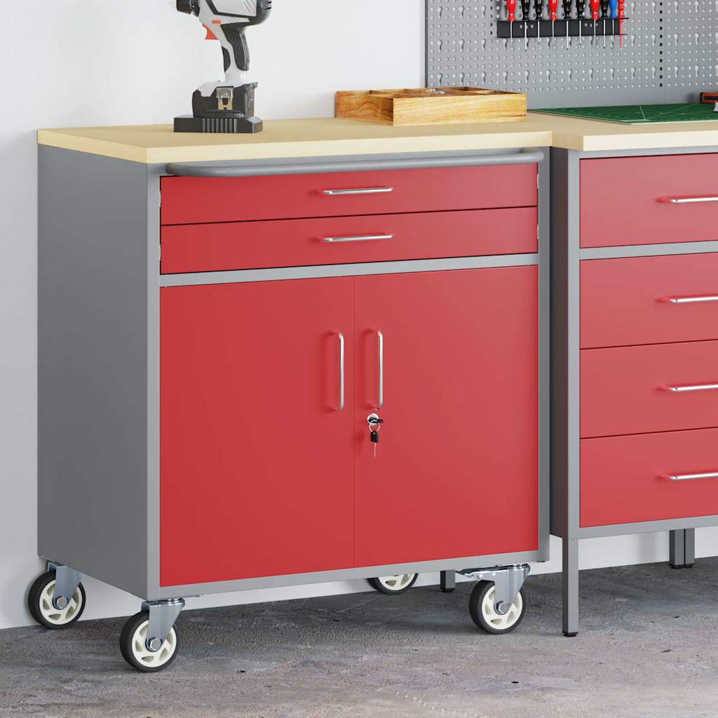Trolley Rolling Workbench Schwarz und Grau 75 x 45 x 85 cm