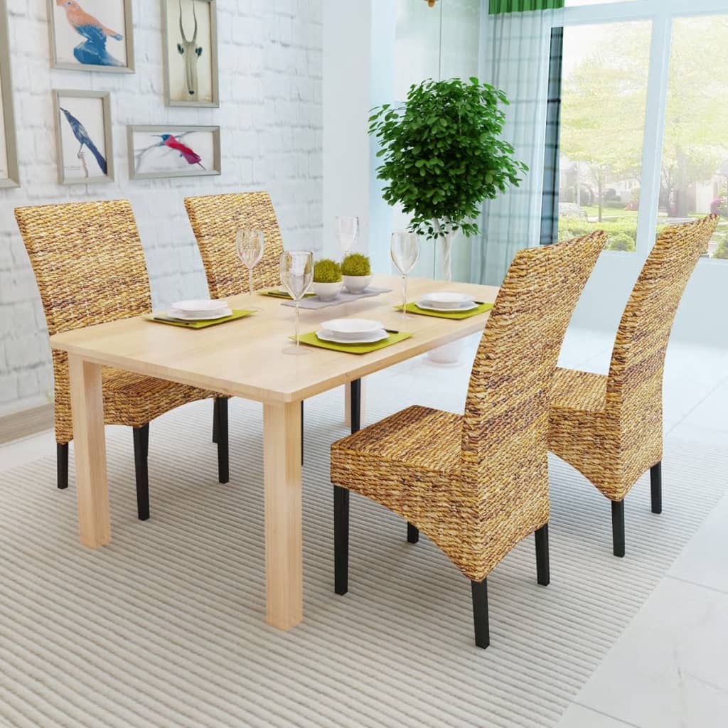 Esszimmerstühle 2 Stk. Abaca und Mango Massivholz