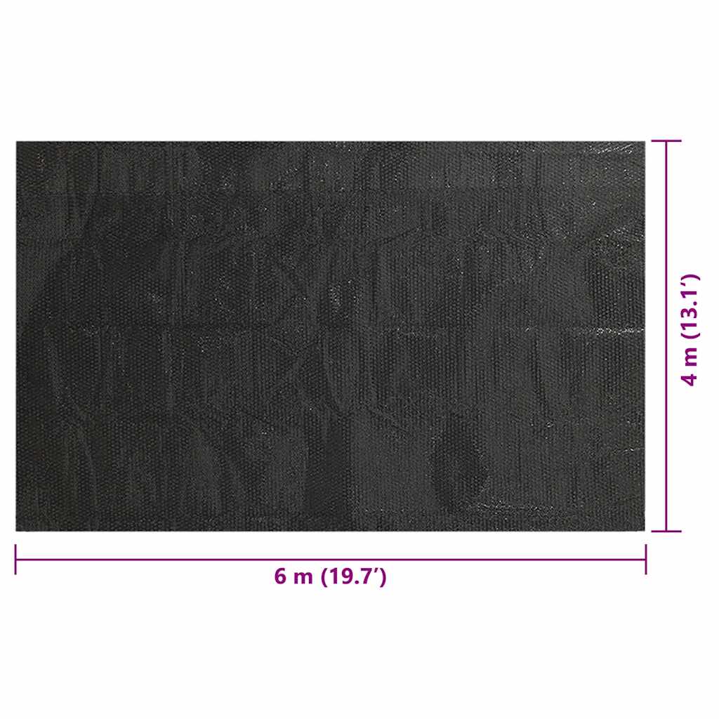 Solar Poolabdeckung 1000 x 500 cm 110 μm Quadratisch PE Schwarz