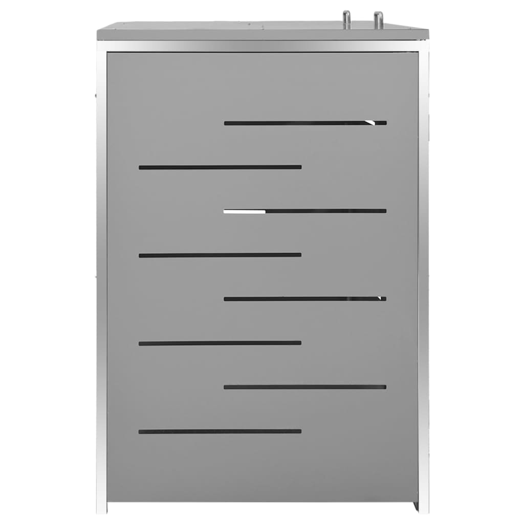 Mülltonnenbox für 3 Tonnen 207x77,5x112,5 cm Edelstahl