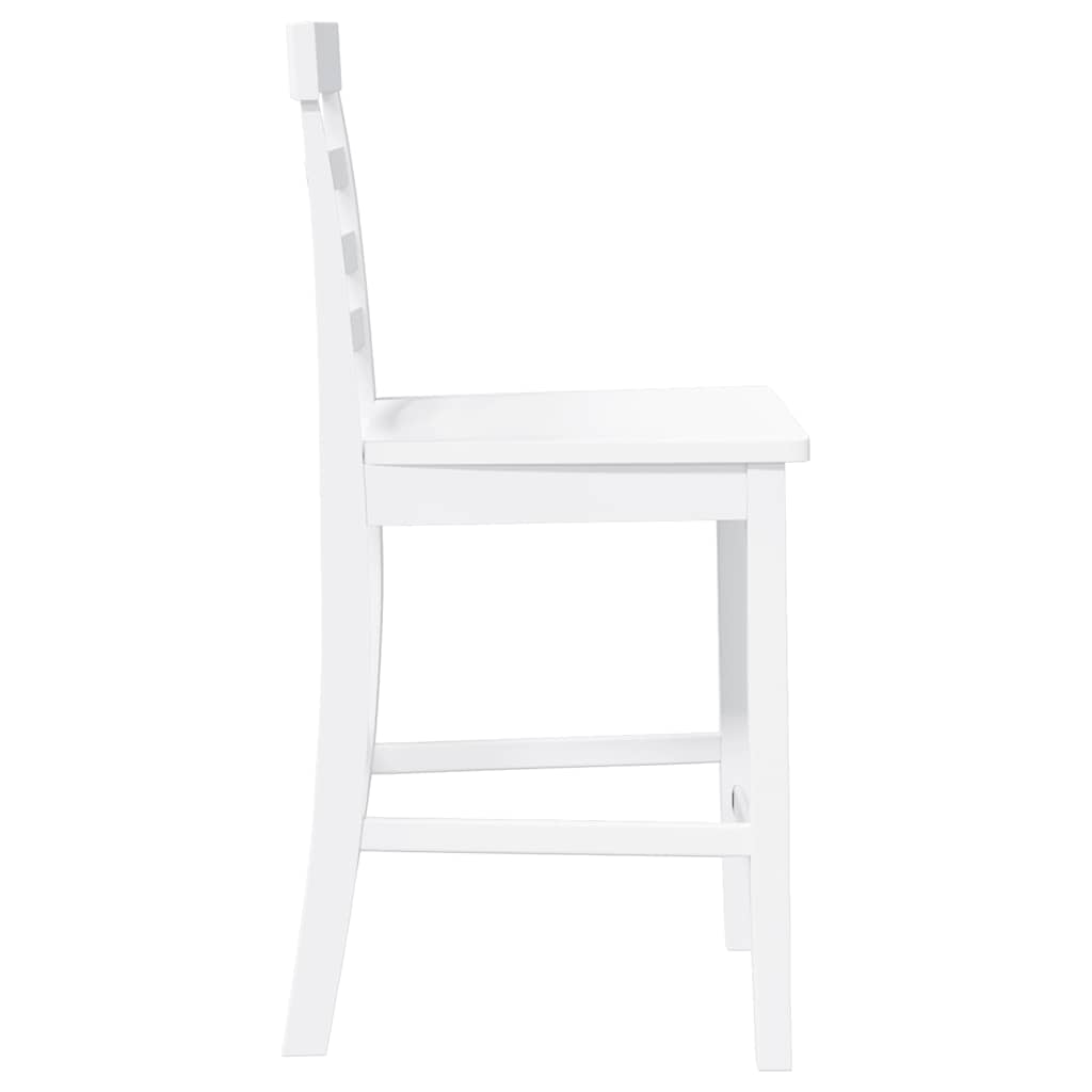 Barhocker 2 Stk. Weiß Stoff