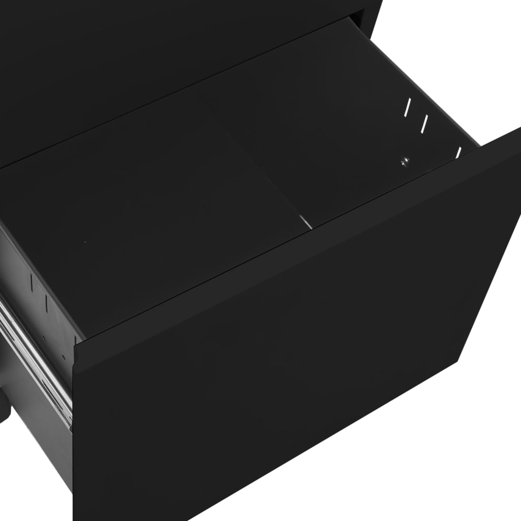 Aktenschrank mit Rollen Weiß 39x45x60 cm Stahl
