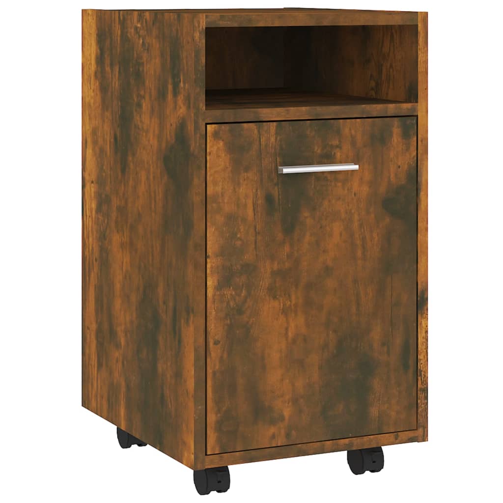Beistellschrank mit Rollen Weiß 33x38x60 cm Holzwerkstoff