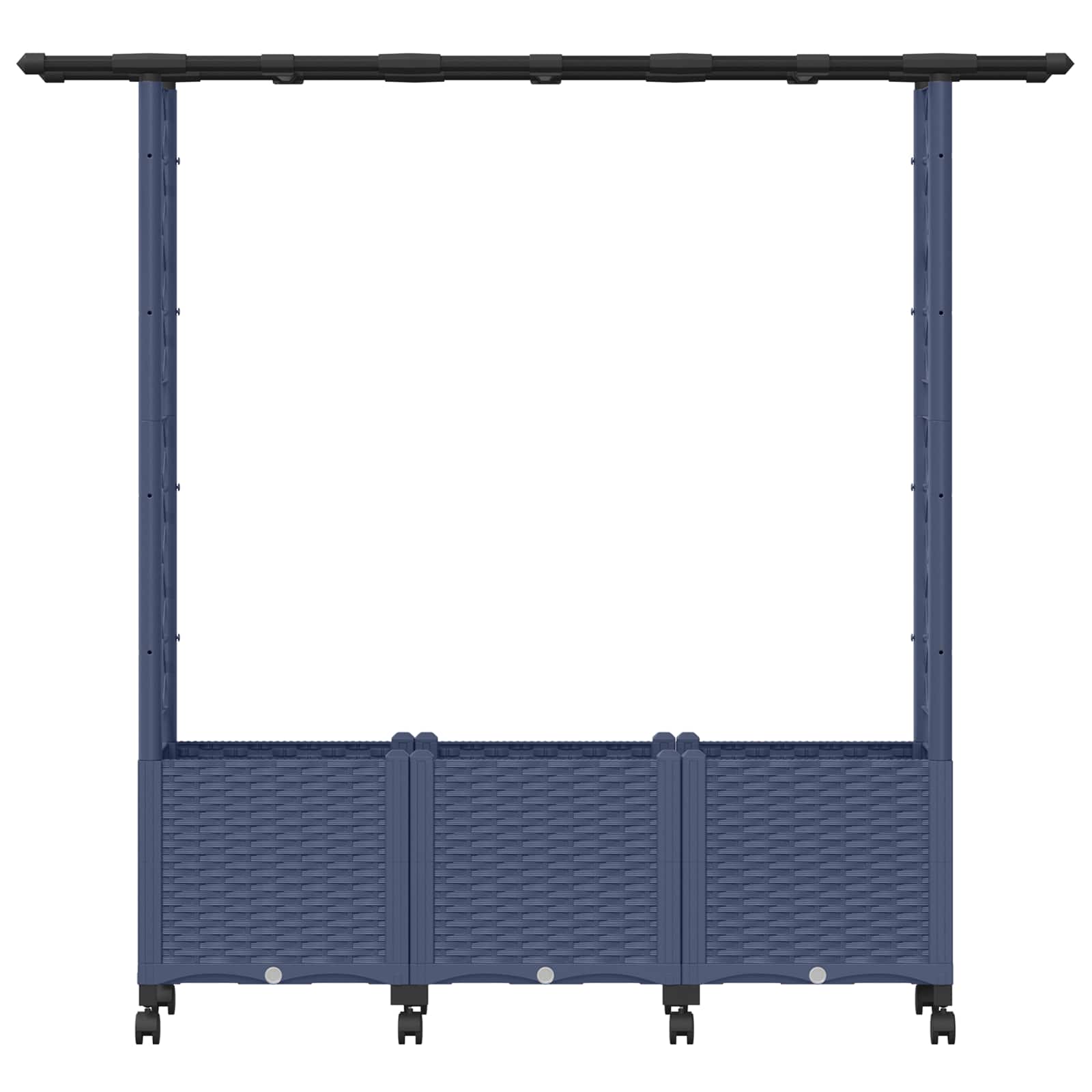 Hochbeet mit Rankgitter und Dach Braun 124 x 40 x 123 cm PP