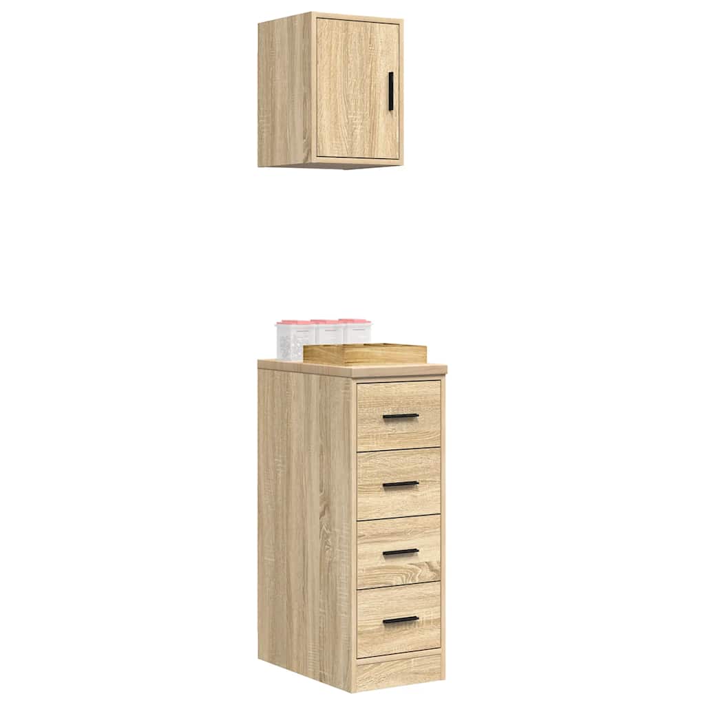 Garagenschränke 2 Stk. Schwarz Holzwerkstoff