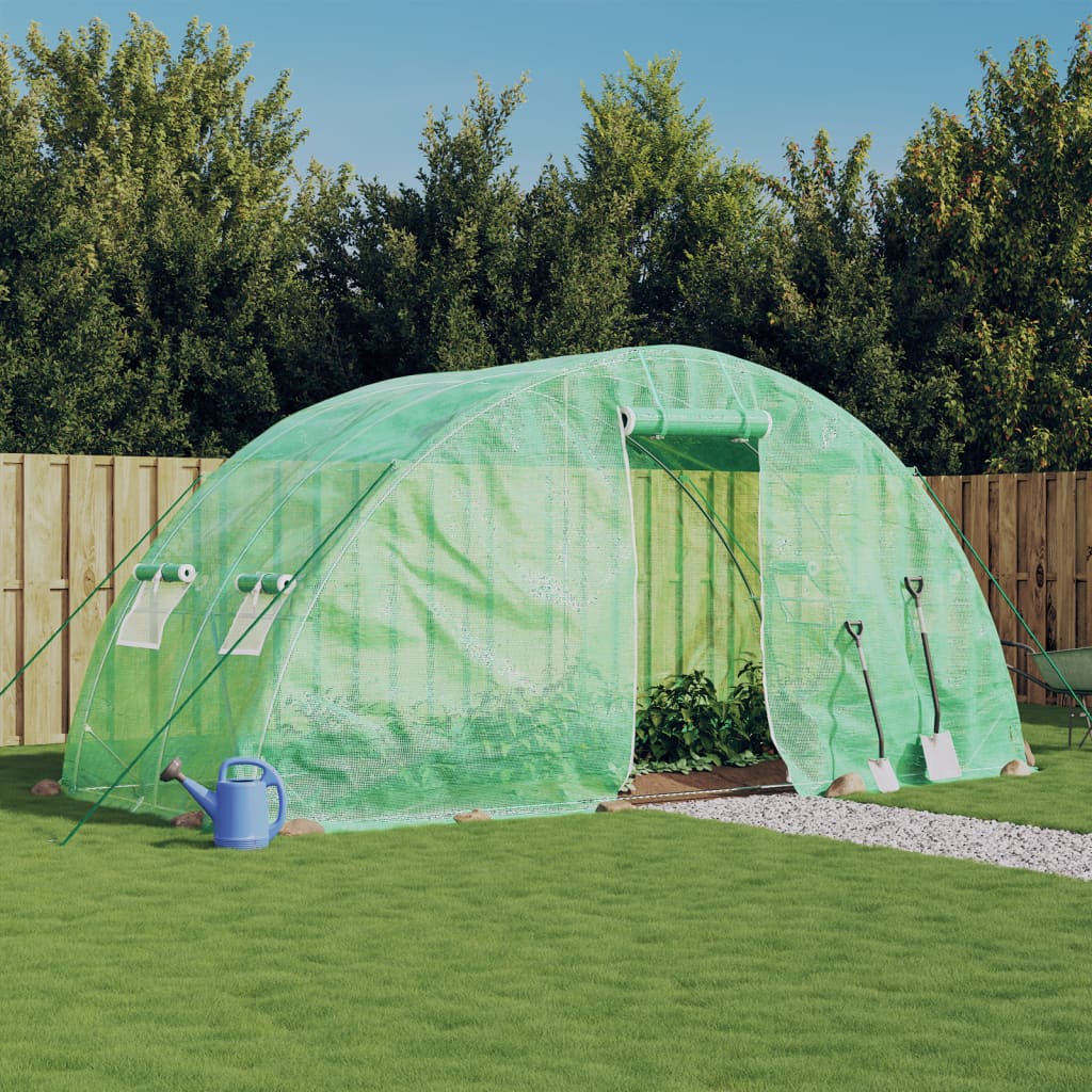 Gewächshaus mit Stahlrahmen Weiß 40 m² 8x5x2,3 m