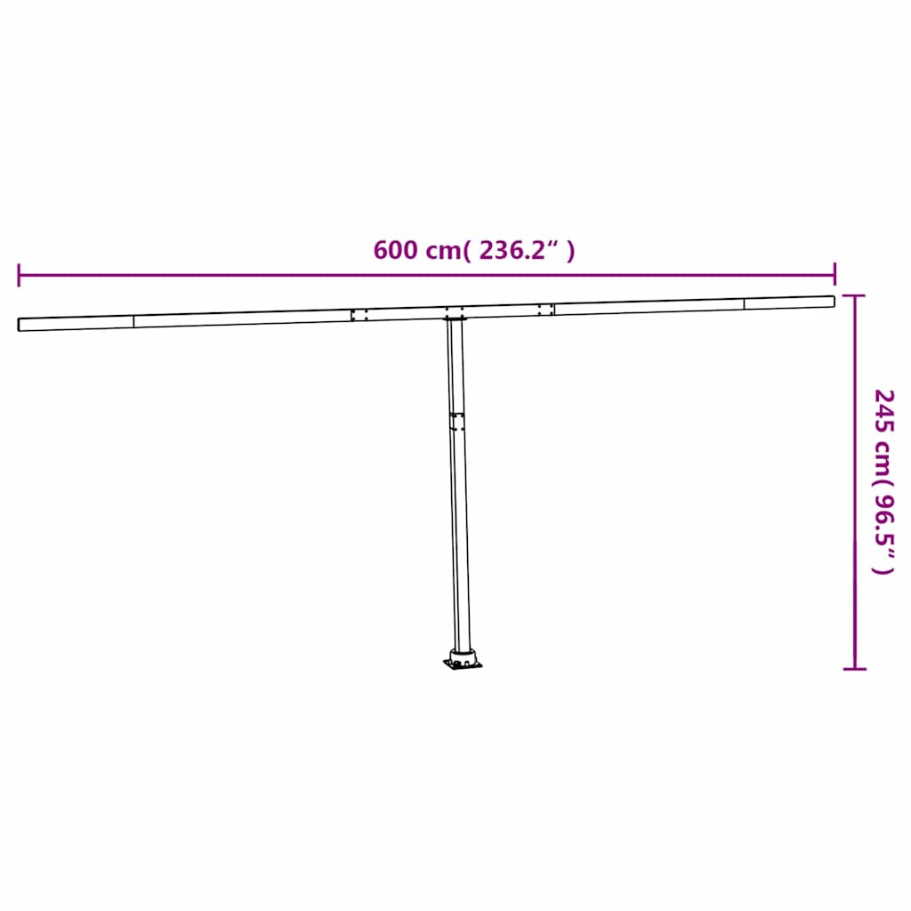 Stützen für Markisen Weiß 300x245 cm Eisen