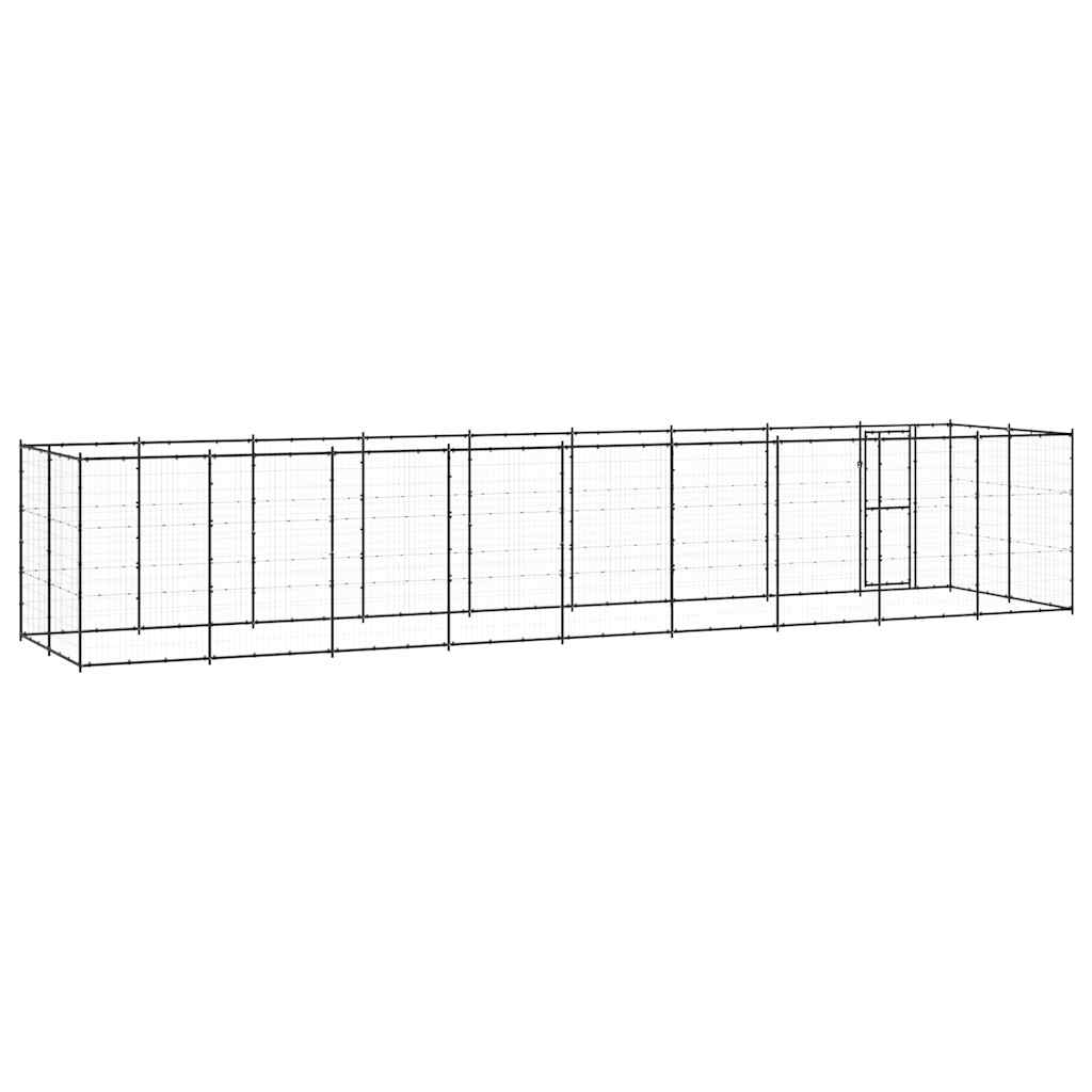 Outdoor-Hundezwinger mit Überdachung Stahl 7,26 m²