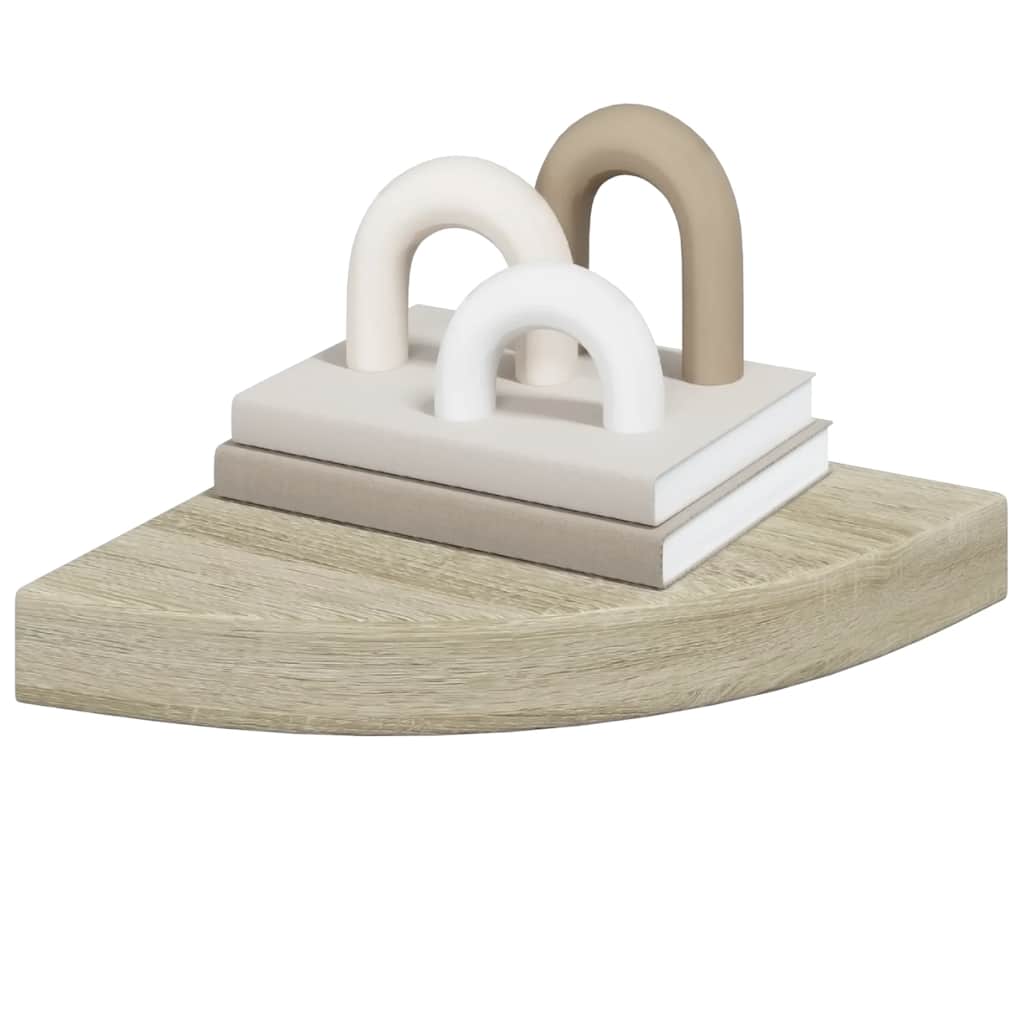 Schwebende Eckregale 2 Stk. Hochglanz-Weiß 25x25x3,8 cm MDF