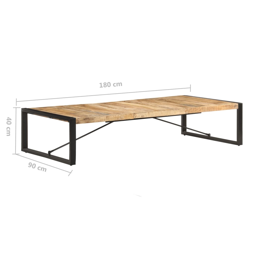 Couchtisch 140x140x40 cm Raues Mangoholz