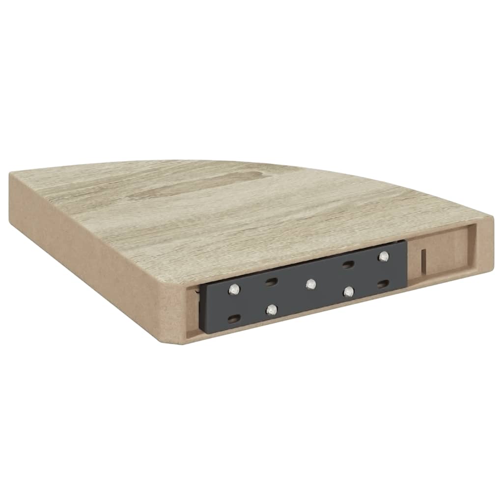 Schwebende Eckregale 2 Stk. Hochglanz-Weiß 25x25x3,8 cm MDF