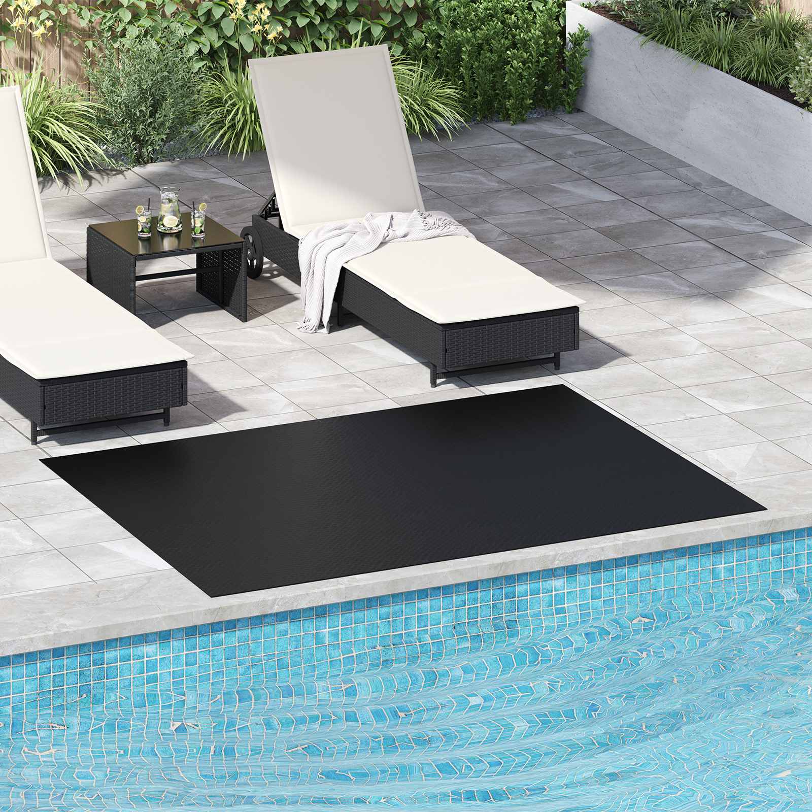 Bodenbelag Schwarz 1 x 2 m Gummi