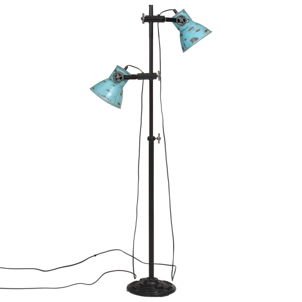 Stehlampe 2-flammig Silbern E27 Gusseisen