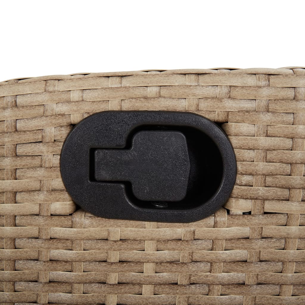 Gartensessel Verstellbar mit Kissen Schwarz Poly Rattan