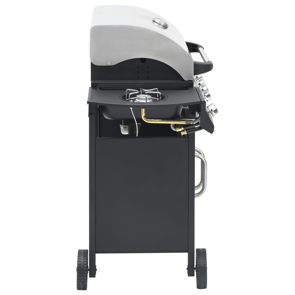 Gasgrill 4+1 Flammen Schwarz Stahl