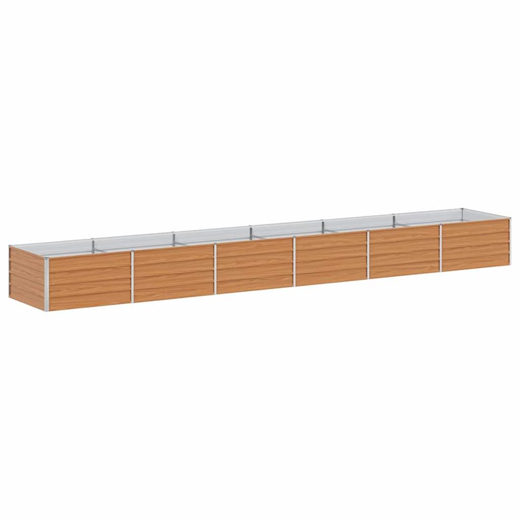 Hochbeet Hellbraun 100 x 100 x 77 cm Verzinkter Stahl