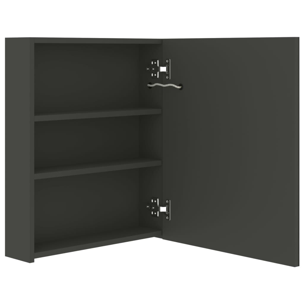 LED-Bad-Spiegelschrank Betongrau 50x14x60 cm