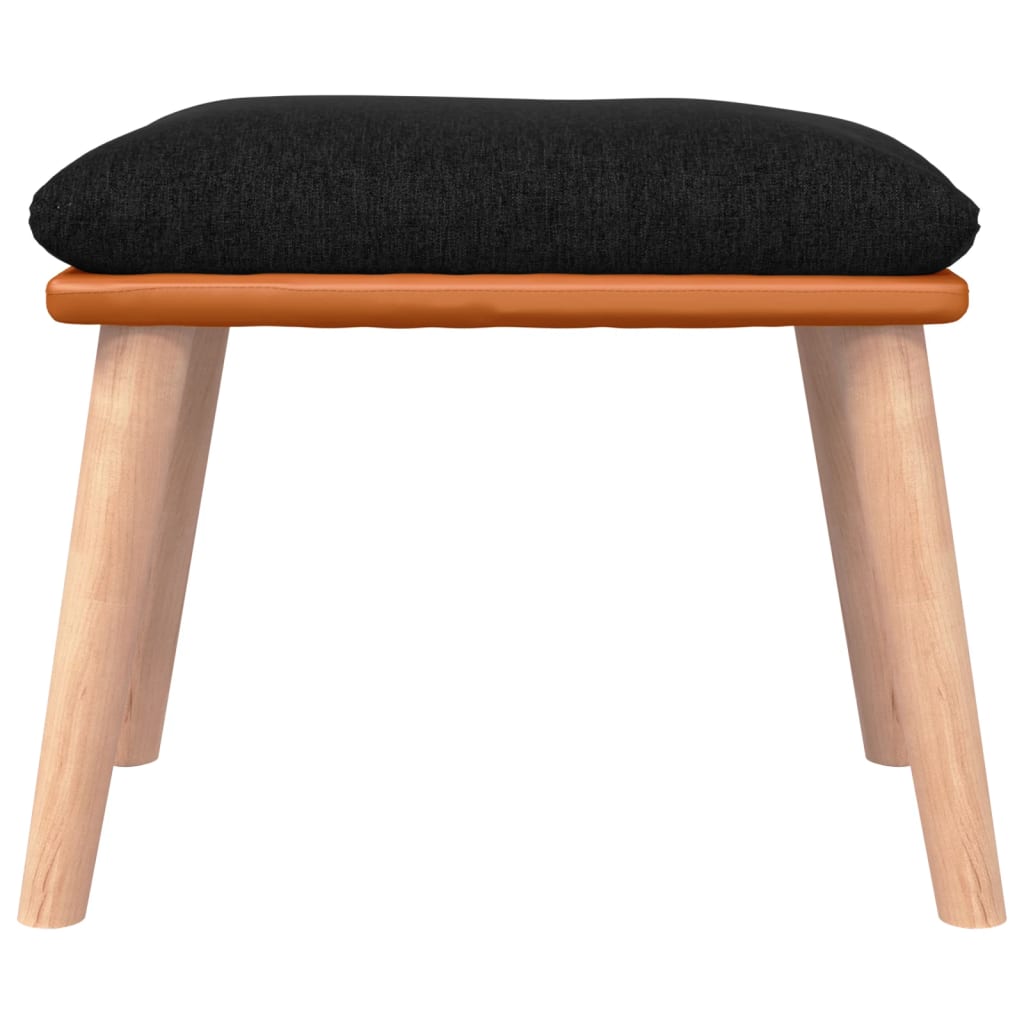 Fußhocker Hellgrau 45x29,5x35 cm Stoff und Kunstleder