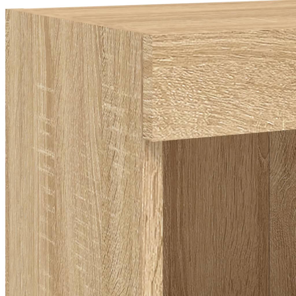 5-tlg. Wohnwand mit LED-Beleuchtung Weiß Holzwerkstoff