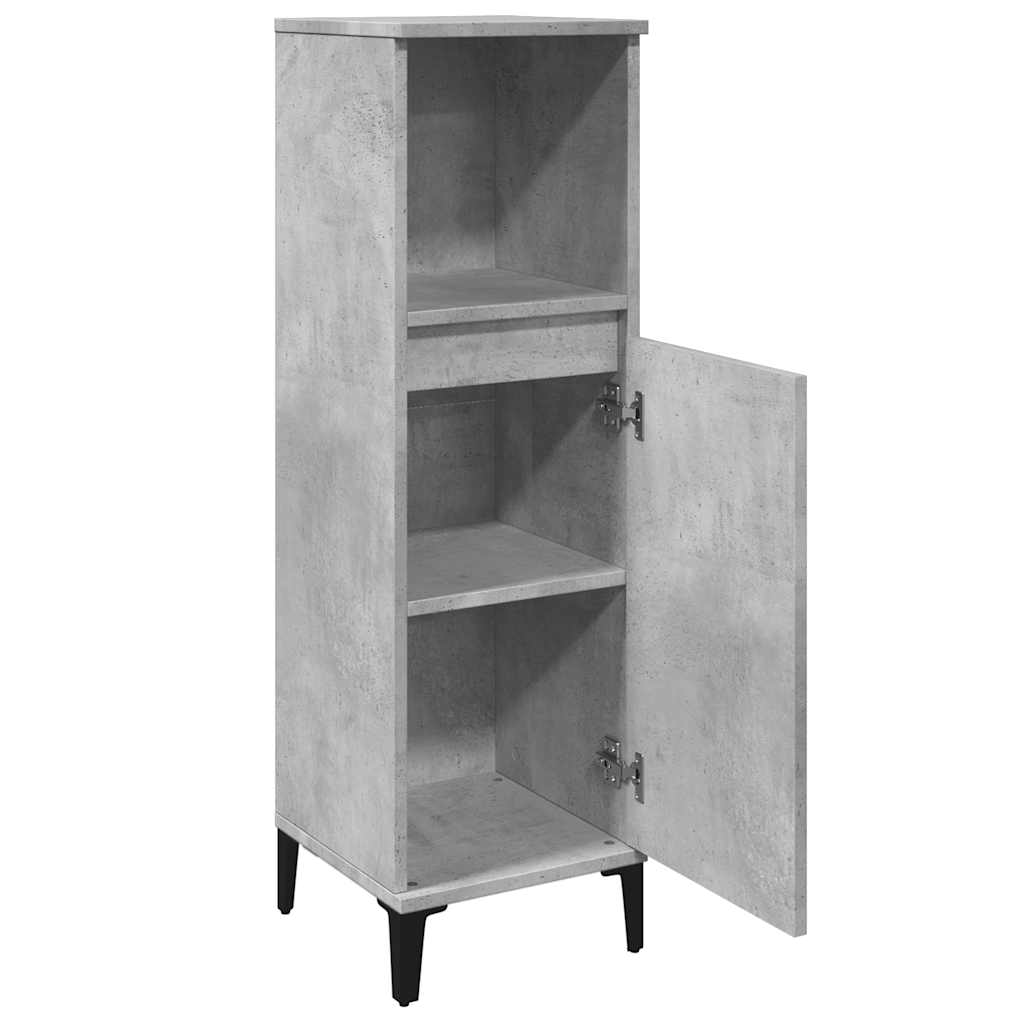 Badschrank Weiß 30x30x100 cm Holzwerkstoff