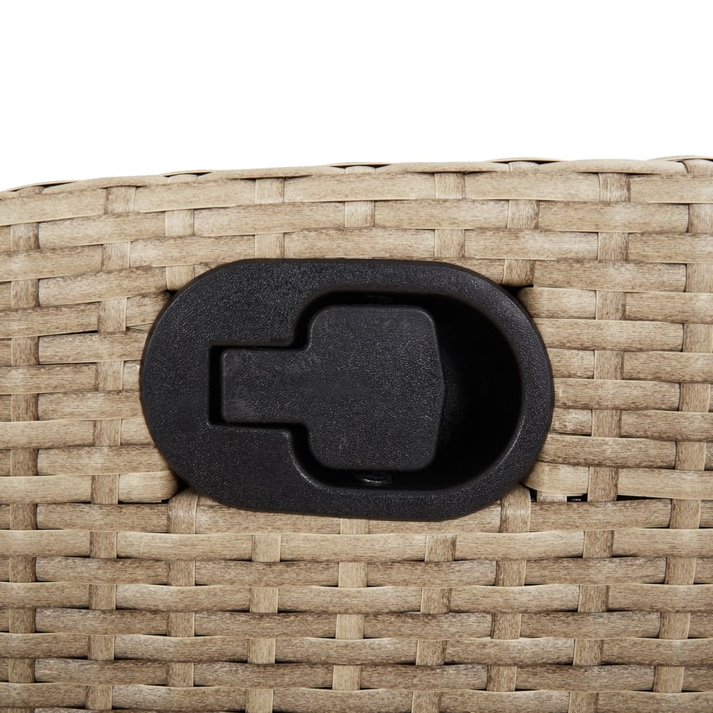 Gartensessel Verstellbar mit Kissen Schwarz Poly Rattan