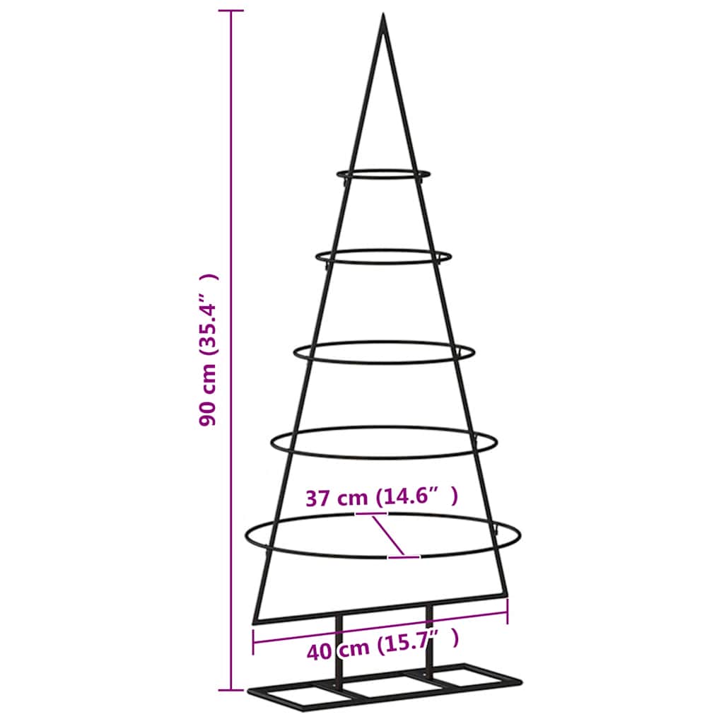 Metall-Weihnachtsbaum Deko Schwarz 60 cm