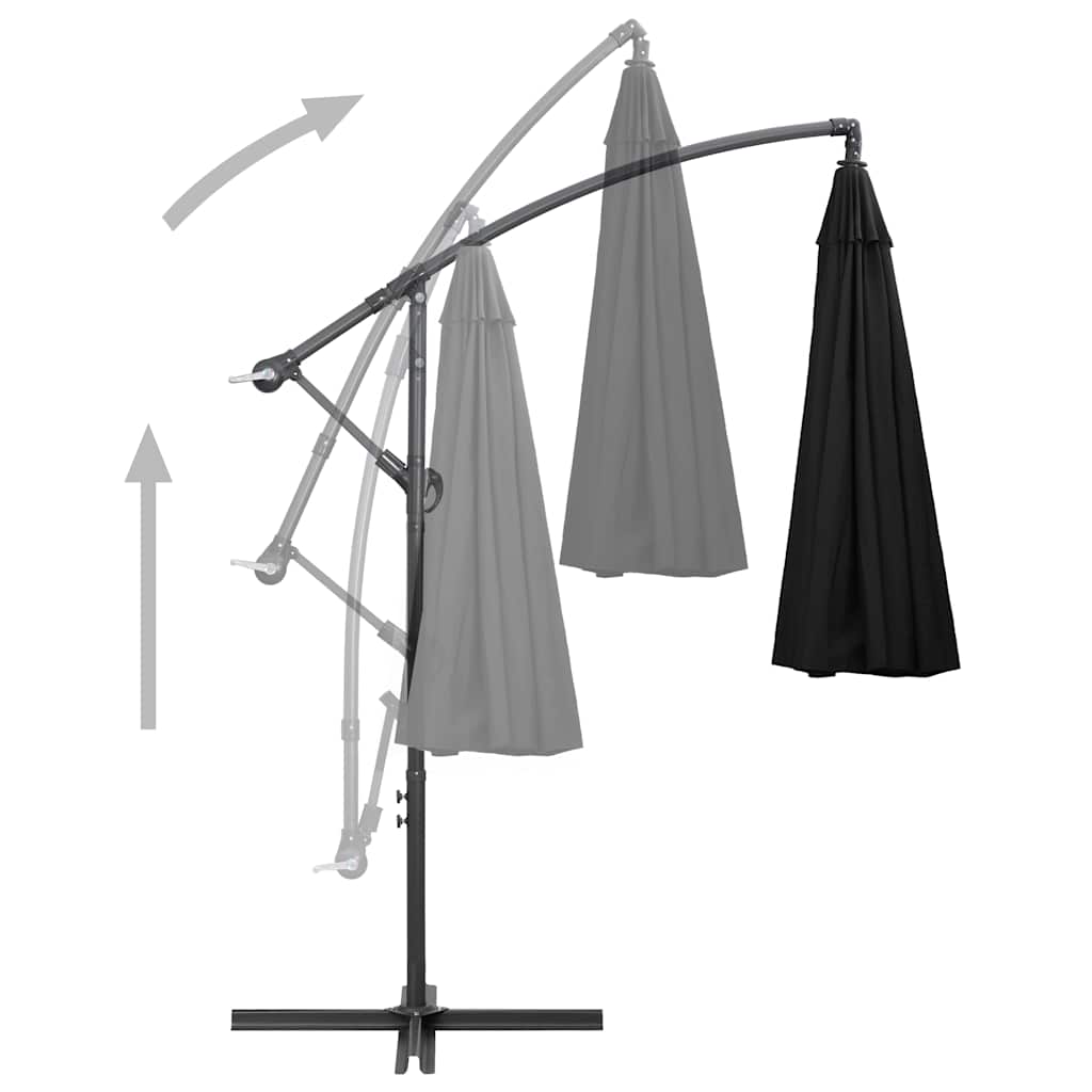 Ampelschirm Weiß 3 m Aluminium-Mast