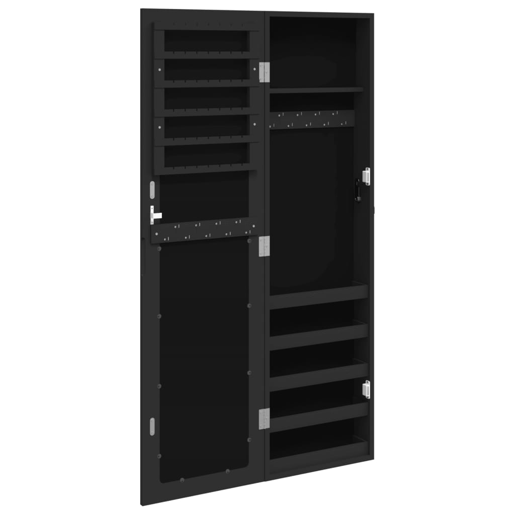 Schmuckschrank mit Spiegel Wandmontage Weiß 30x8,5x106 cm