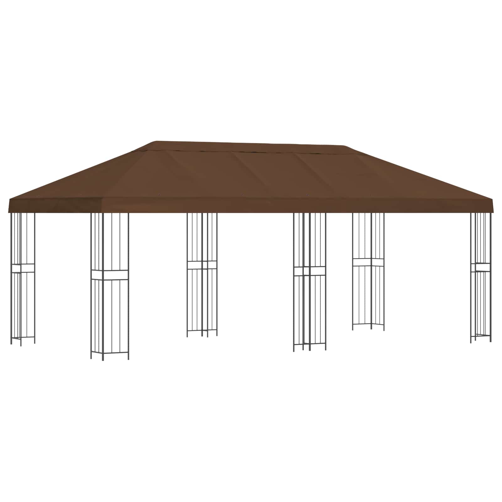 Pavillon mit Seitenwänden 6 x 3 m Beige Polyester und Stahl 190