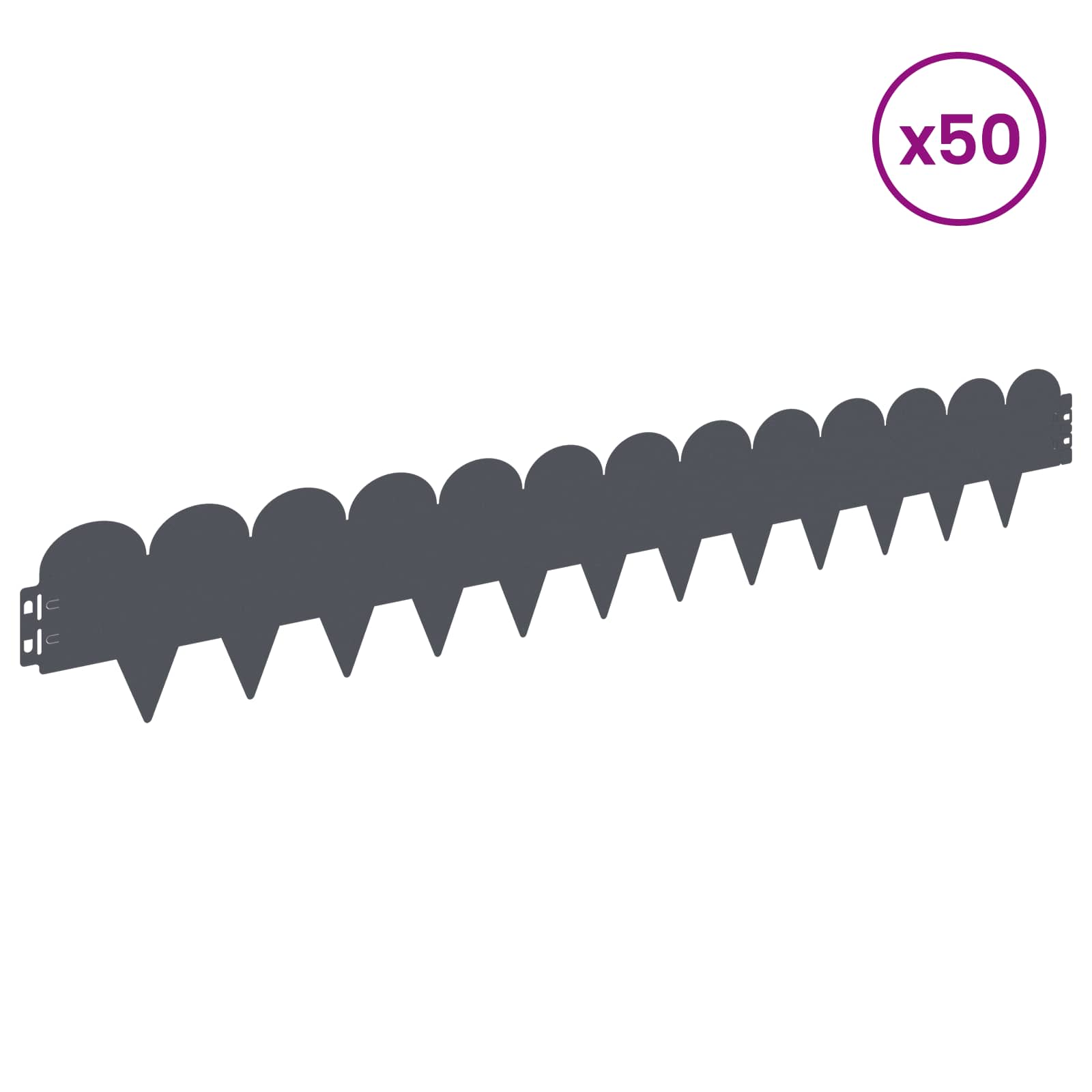 Raseneinfassung 10 pcs 103 x 15 cm Stahl Schwarz