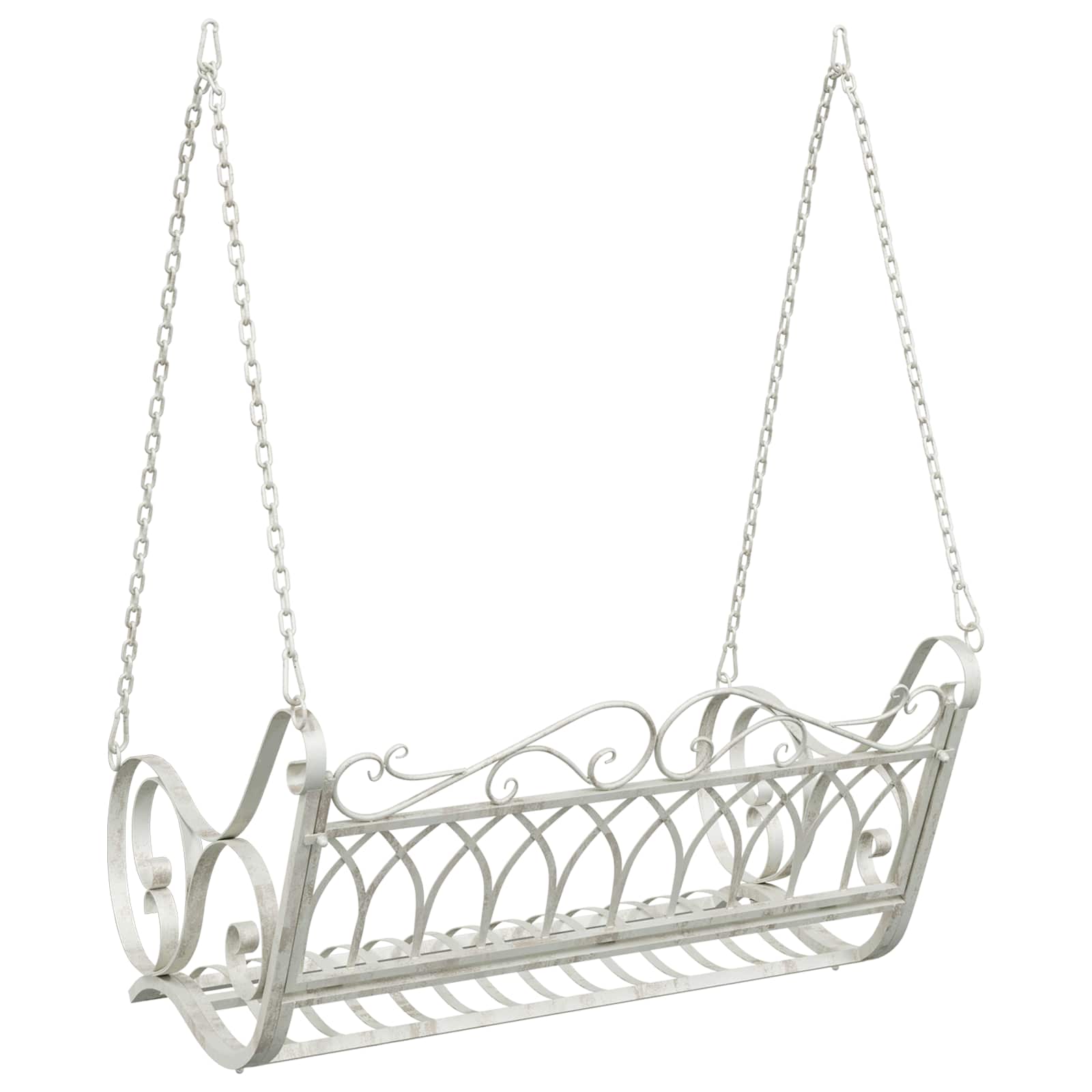 Schaukelbank Stahl 71 x 75 x 59 cm Antik Weiß