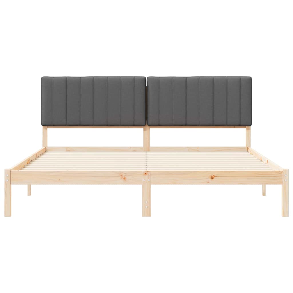 Bettgestell mit gepolstertem Kopfteil Hellgrau 200 x 200 cm