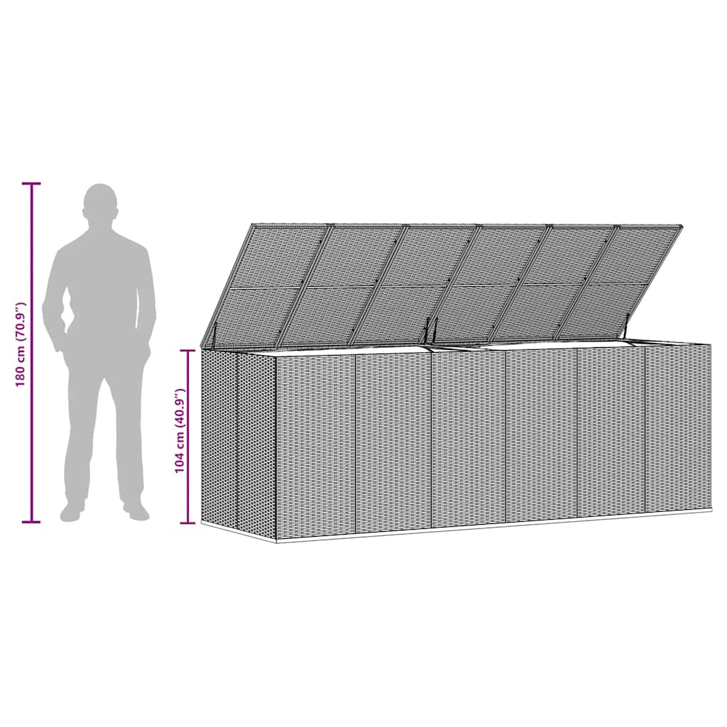 Garten-Kissenbox PE Rattan 100x49x103,5 cm Schwarz