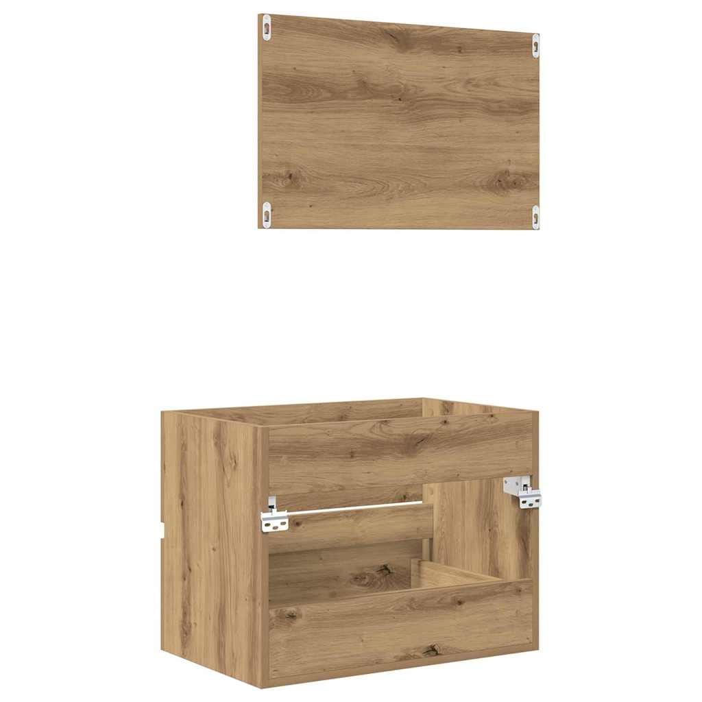 2-tlg. Badmöbel-Set Weiß Holzwerkstoff