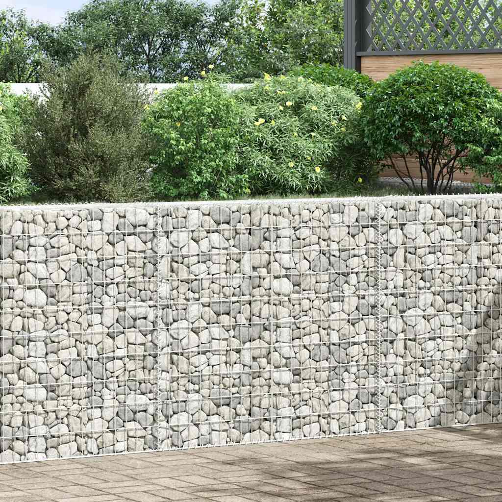 Gabionen-Hochbeet Trapezform Verzinkter Stahl 80x20x100 cm