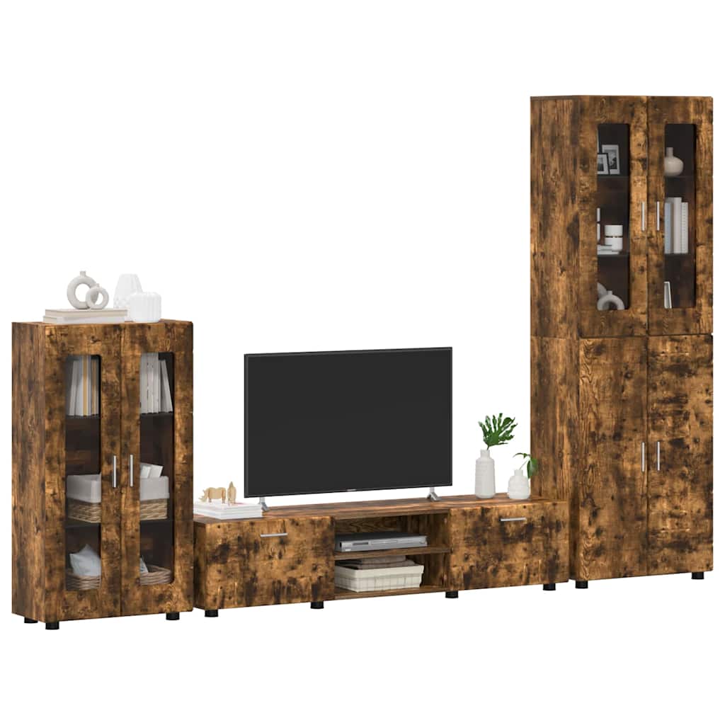 Highboard mit Regal FLORIN Weiß 60 x 35 x 182 cm Holzwerkstoff