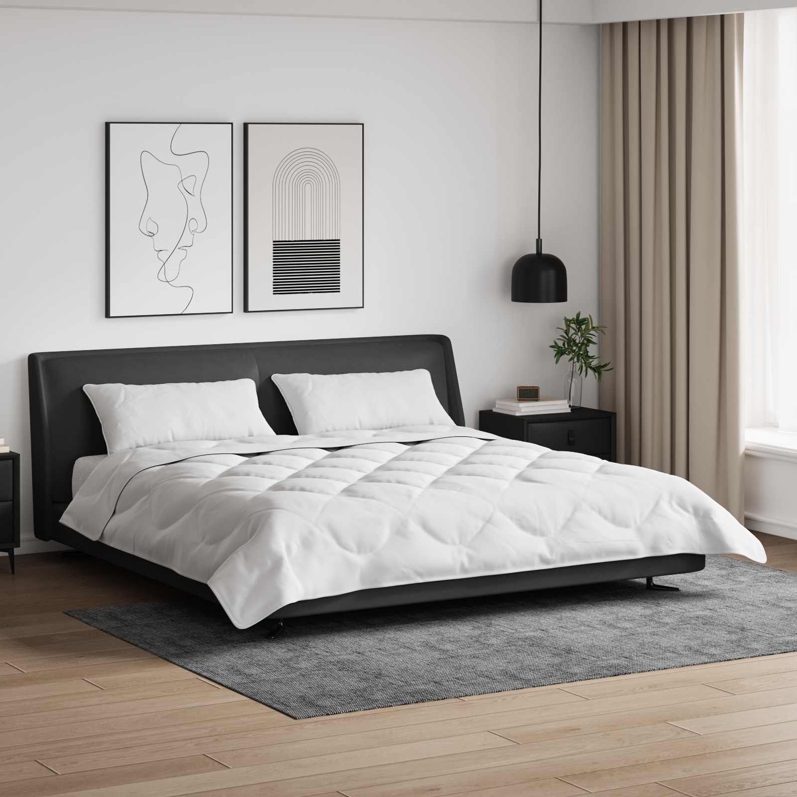 Sommerdecke mit Kissen 3 pcs Weiß Mikrofaser