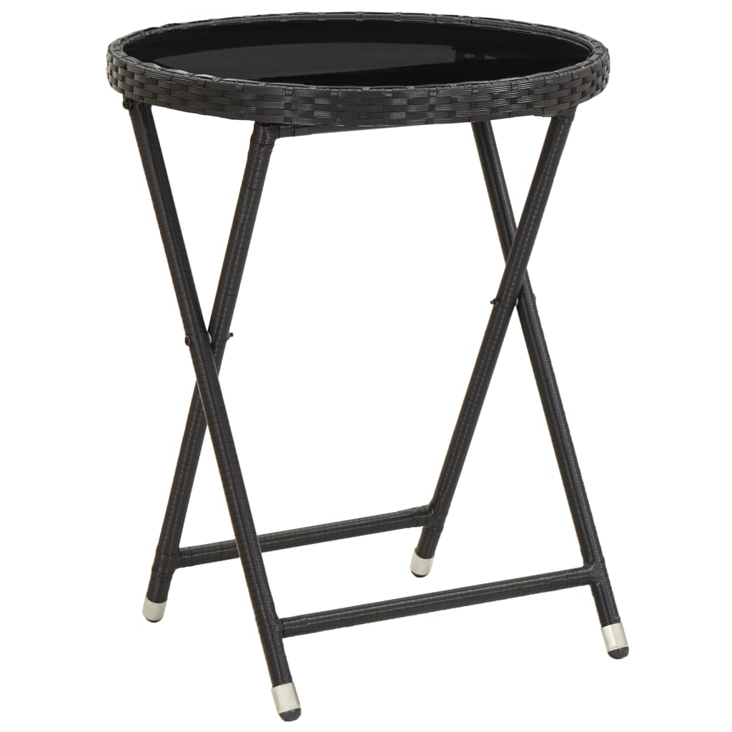 Beistelltisch Braun 60 cm Poly Rattan und Hartglas