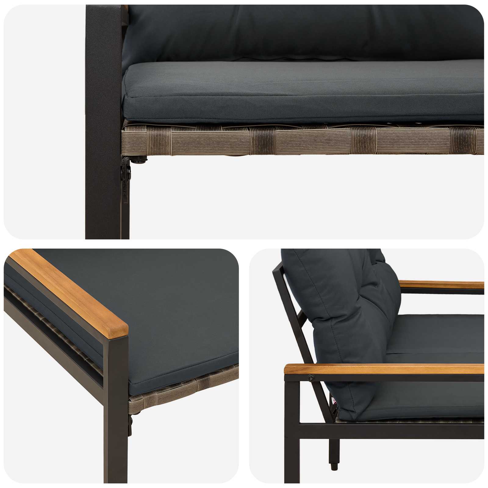 Bank Outdoor 2 -Seater 116 x 67,5 x 72 cm Poly-Rattan Cremeweiß