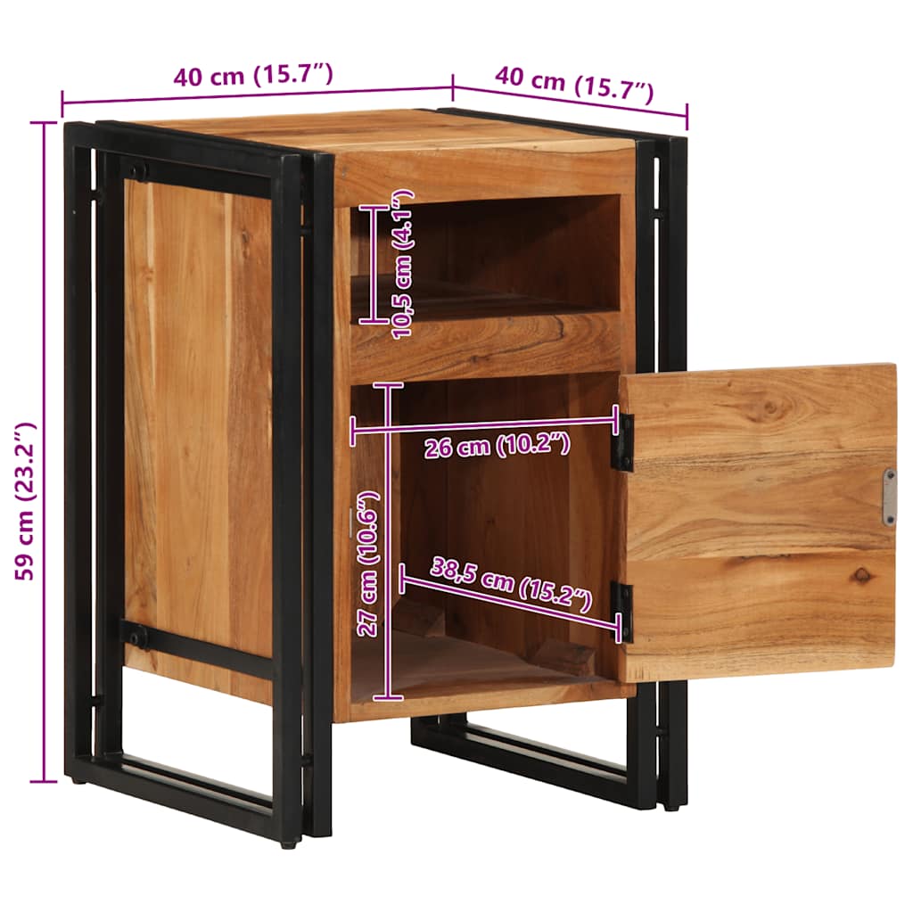 Nachttisch 40x40x59 cm Altholz Massivholz