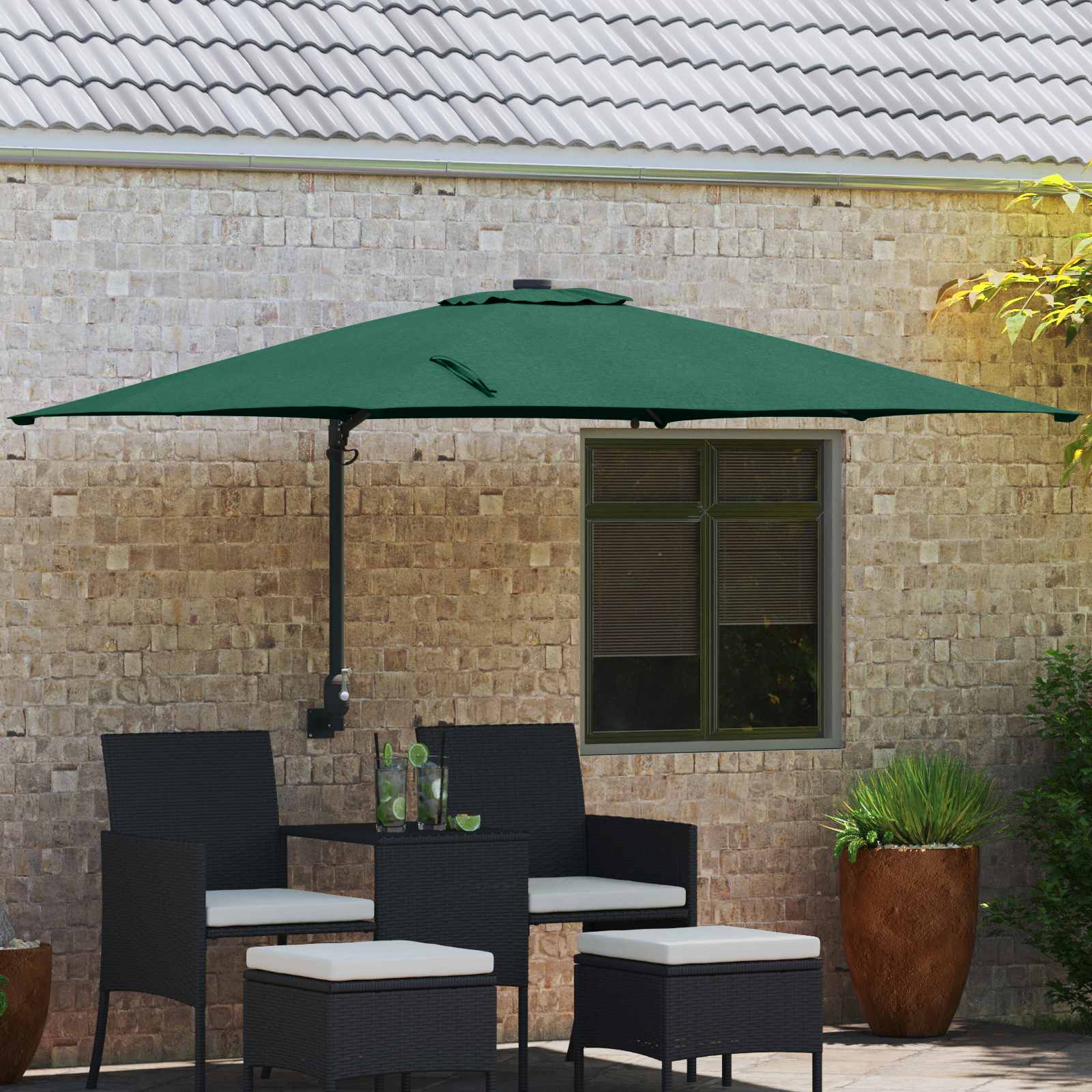 Garten-Sonnenschirm Sand 248,5 x 247,5 x 160 cm