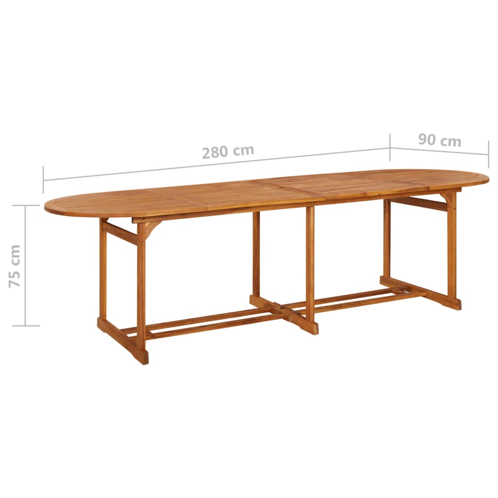 Garten-Esstisch 180x90x75 cm Massivholz Akazie