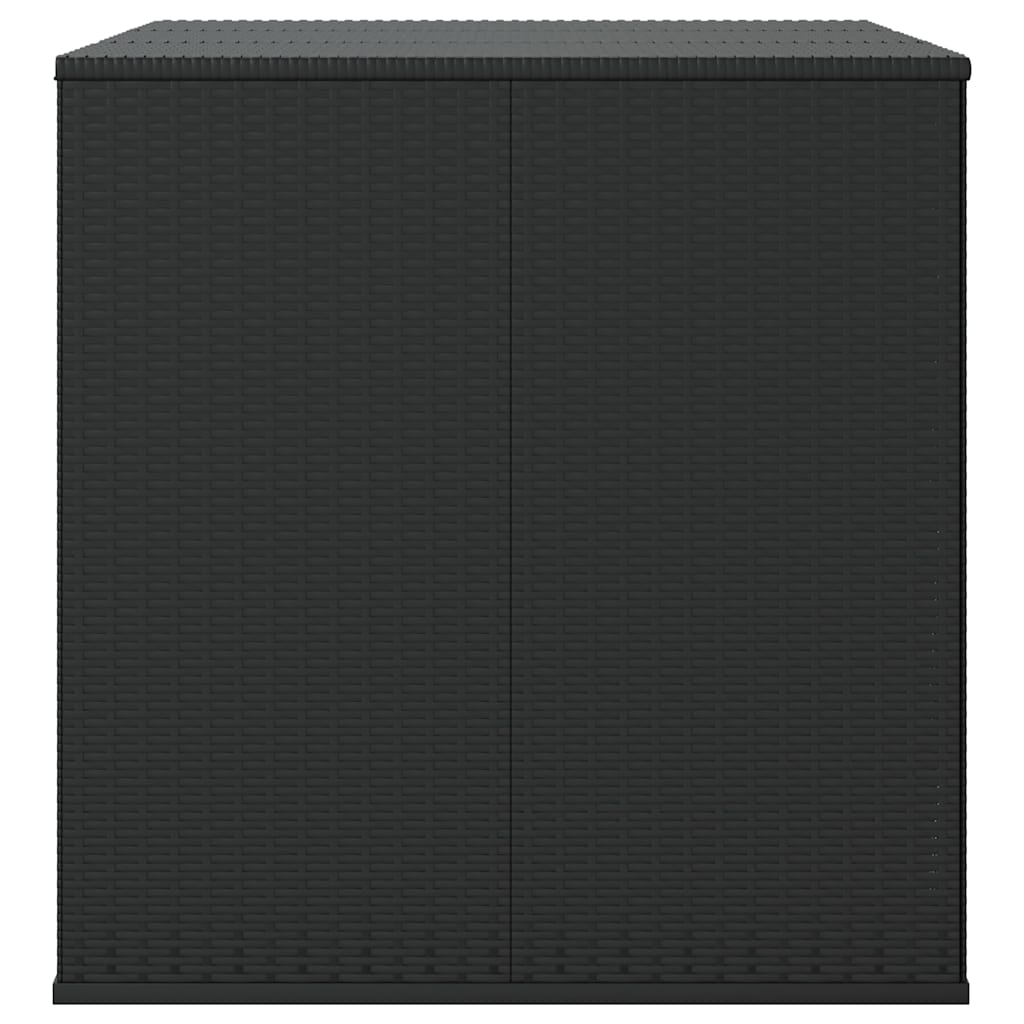 Garten-Kissenbox PE Rattan 100x49x103,5 cm Schwarz