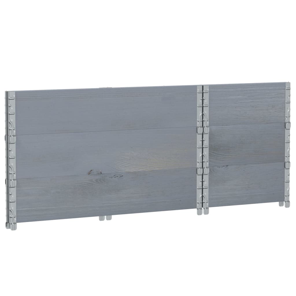Paletten-Aufsatzrahmen Schwarz 80x60 cm Massivholz Kiefer