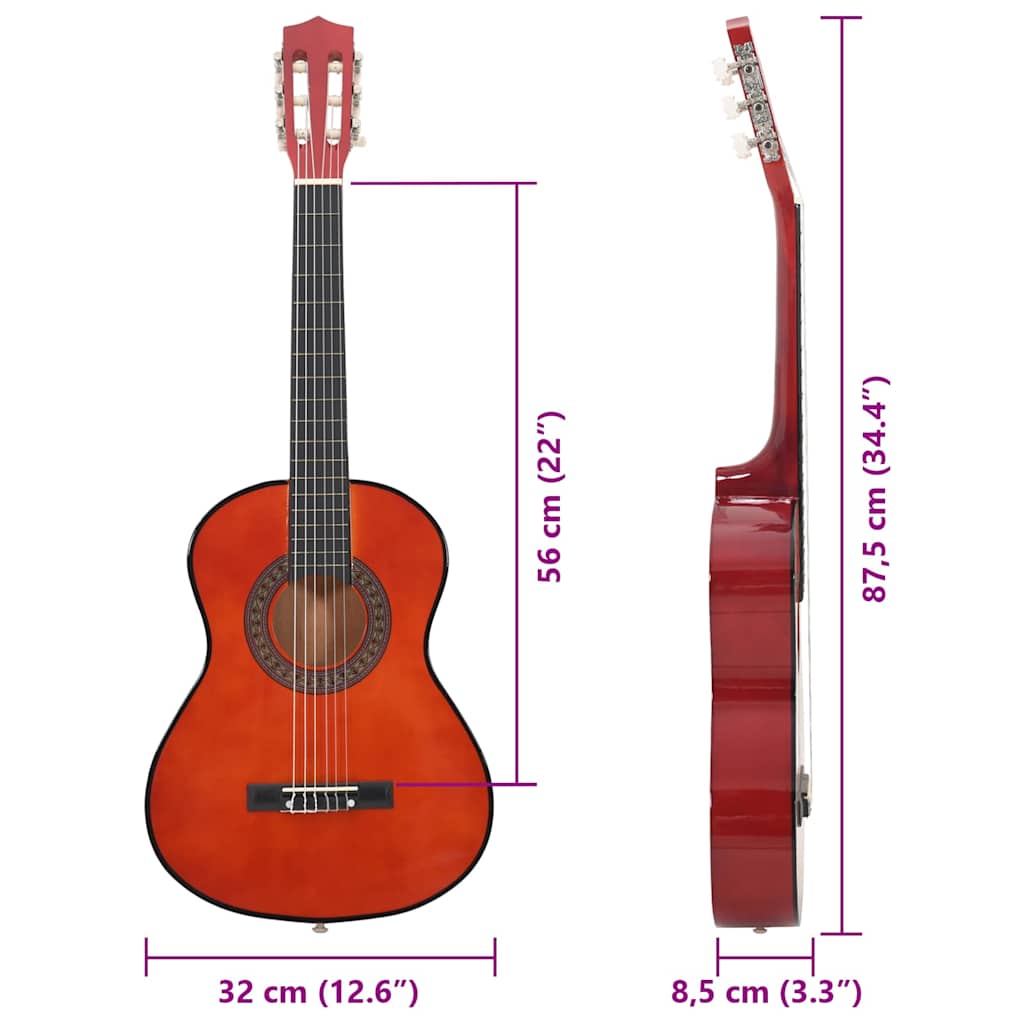 Klassische Gitarre für Anfänger 4/4 39" Lindenholz