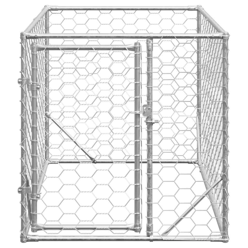 Outdoor-Hundezwinger mit Tür 2x4x1 m Verzinkter Stahl